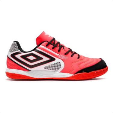 Imagem de Chuteira Futsal Umbro Pro 5 Bump Club Masculina, 40, Coral, Branco