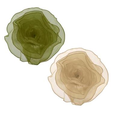 Imagem de PATIKIL Broche de flor de tecido de cetim grande para mulheres broches florais elegantes de organza broches de flores para casamento, dança, festa, roupas, vestido, chapéu, acessórios, Large