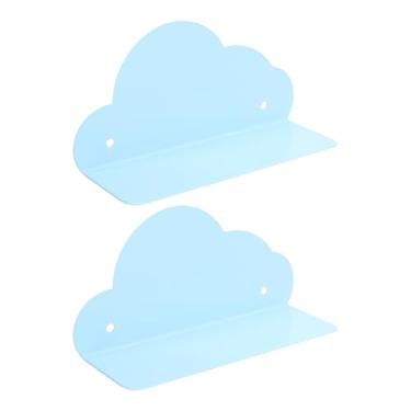 Imagem de ZJchao 2 Pçs Prateleiras de Nuvem, Decoração Parede do Quarto, Prateleiras de Parede de Nuvem Flutuante Ferro Bonito Mini Prateleira Flutuante para Banheiro Sala de Estar Quarto