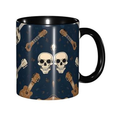 Imagem de Zeraoke Caneca de café criativa com estampa de caveira mexicana, personalizada, presente para família, tamanho de 325 ml, unissex