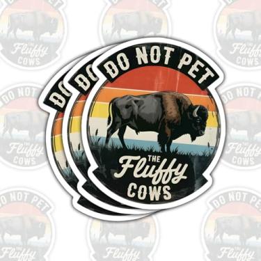 Imagem de 3 adesivos de bisão de vacas fofas do Not Pet, citações engraçadas de animais selvagens para laptop, caderno, diário, garrafa de água, para-choque de carro, presente para estudantes, adolescentes