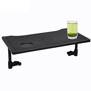 Imagem de YYBOES Bandeja para cadeira de rodas - Bandeja de colo para cadeira de rodas de aço plástico com suporte para 2 copos, bandejas espessas para pacientes e idosos escrevendo lendo e comendo
