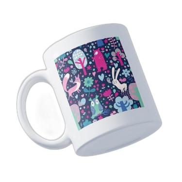 Imagem de Caneca Xícara De Porcelana 300ml Com Design Elegante De Borboletas E Flores
