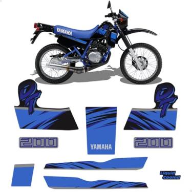 Imagem de SPORTINOX, Adesivos P/Yamaha DT 200 92/93 Laterais Frontal Moto Preta
