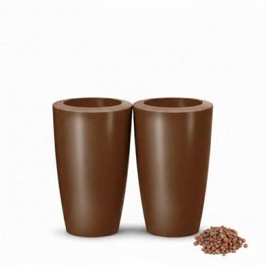 Imagem de Kit 2 Vaso Para Plantas Classic Conico com Argila Expandida (Ferrugem)