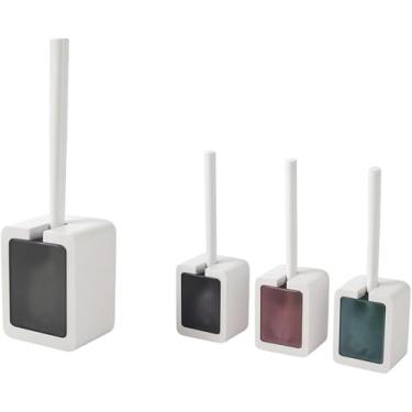 Imagem de Escova Sanitária com Suporte Plástico Resistente - Kit Limpeza Vaso Sanitário Banheiro Casa Cores Sortidas Higiene Doméstica