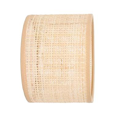 Imagem de Aramox Abajur de Vime, Abajur de Malha Quadrada Tecido à Mão de 16 X 12 Cm Com Suporte Duplo E27 E14 para Teto de Chão de Abajur de Mesa