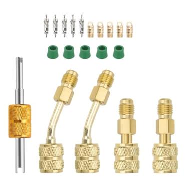 Imagem de ZEZEFUFU Adaptador R410a para Mini Split, 5/40.6 cm SAE fêmea acopladores rápidos para alargador macho SAE de 1/10.2 cm para ar condicionado