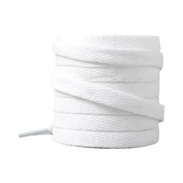 Imagem de Cadarços Planos Pretos E Brancos Para Tênis AF1 Com Fivela De Metal - 