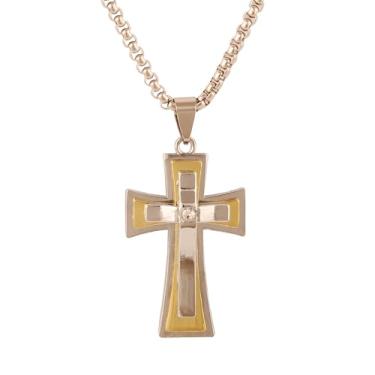 Imagem de Rudra Empire Colar com pingente de cruz de pedra para homens e mulheres, joias delicadas da moda cristã, perfeito para uso diário