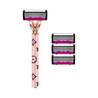 Imagem de Depilador Manual Feminino De 6 Lâminas Para Remoção De Pelos Do Rosto,
