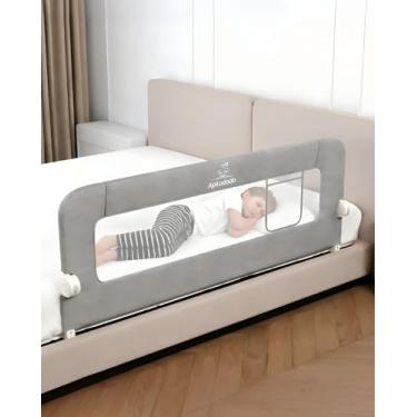 Imagem de Aptododo Trilhos de cama atualizados para crianças pequenas com base em forma de U, trilhos de cama infantil de 119 cm com mais estabilidade e segurança, adequado para cama de solteiro, casal, cama