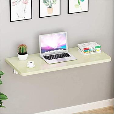 Imagem de TRGCJGH Mesa dobrável folha suspensa na parede mesa dobrável folha suspensa na parede mesa de parede dobrável mesa de jantar de computador com suportes branco 19 tamanhos, A-120 x 40 cm