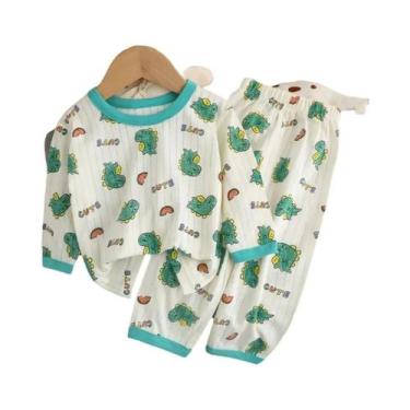 Imagem de Conjunto De Roupas Com Estampa De Urso Bebê, Pijama De Algodão De Mang