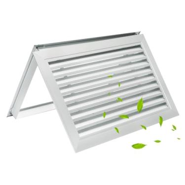 Imagem de Aberturas de porta para portas interiores de dois lados, 50,8 cm x 30,5 cm de ventilação de porta de alumínio com persiana grade de ventilação de ar de porta branca para armário de garagem de banheiro