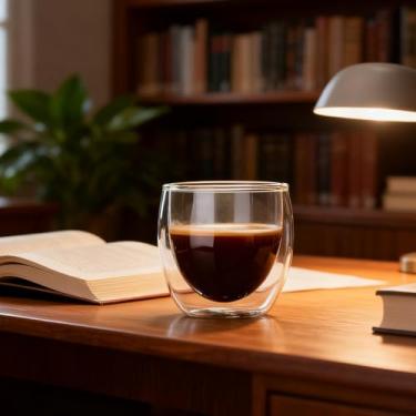 Imagem de Canecas de café de vidro de parede dupla, copos de café reutilizáveis de 250 ml, cappuccino, chá, latte, xícaras de café gelado, caneca de viagem, resistente ao calor