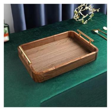 Imagem de fruteira cesta Prato de frutas de armazenamento retangular de madeira sala de estar cozinha mesa de jantar decoração bandeja de frutas prato de doces decorativo bancada(Medium)