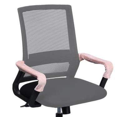 Imagem de PATIKIL Capa de braço para cadeira de escritório, 2 peças, protetores de apoio de braço para cadeira de escritório com zíper, capas elásticas para descanso de braço para computador, mesa, escritório