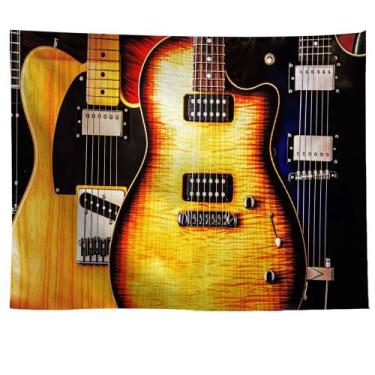 Imagem de Estética de sala de parede de guitarra musical de tapeçaria 150x150cm 