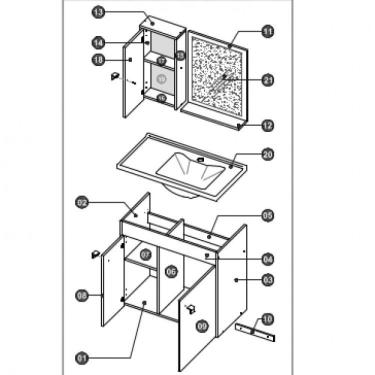 Imagem de Gabinete para Banheiro com Cuba e Espelheira Munique Móveis Bechara Branco