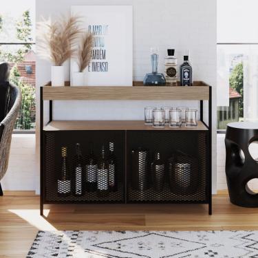 Imagem de Buffet Aparador 100Cm 2 Portas York Artesano Hanover/Preto