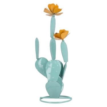 Imagem de TOPINCN Estátua de Cacto de Espinhosa, Escultura de Decoração de Deserto de Metal para Jardim, Quintal, Pátio Com Ferro Resistente à Ferrugem, Arte Realista de Cacto Ao Ar Livre