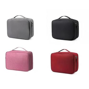 Imagem de Bolsa Organizadora de Cabos e Eletrônicos Portátil – Necessaire Multifuncional Impermeável para Viagem(grande-Aleatório)