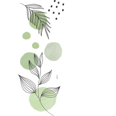 Imagem de Papel de Parede Adesivo Floral Neutro para Sala e Quarto – Decoração de Parede Autocolante Fácil de Aplicar (Verde,1,50x1,40)