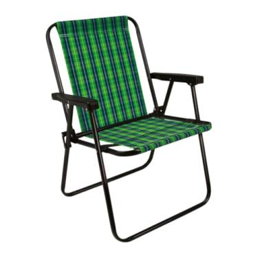 Imagem de Cadeira de Praia Portátil Plegável - Ideal para Jardim, Piscina e Camping, Suporta 120Kg, Cores Variadas (Verde)