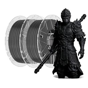 Imagem de Creality Pacote de filamentos RFID para impressora 3D, filamento Hyper PLA de 1,75 mm para impressão 3D, filamento Hyper PLA RFID, alta precisão, carretel de 1 kg (2 preto)