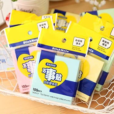 Imagem de Notas adesivas fofas de tamanho médio, portátil, sem derramamento, notas adesivas engraçadas com cores brilhantes para escola, escritório, família, quadro-negro, quadro branco, geladeira, mesa