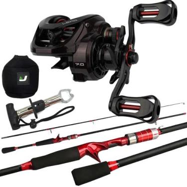 Imagem de Kit Pesca Completo Carretilha + Vara Carbono 1,80 mts Alicate e Capa -