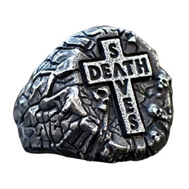 Imagem de ZMY Home 2023 Anel de caveira legal Evil Death Punk Rock anéis de aço inoxidável Aly Style Jewelry, Metal, Sem Pedra Preciosa