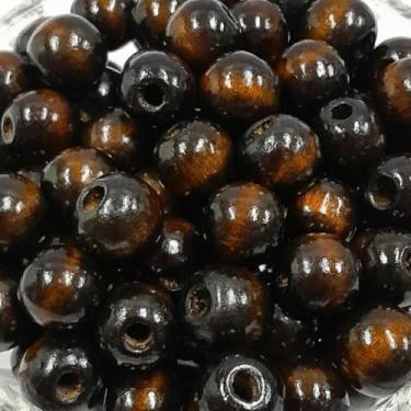 Imagem de Conta Bola de Madeira 18mm com Verniz 500g Marrom Café