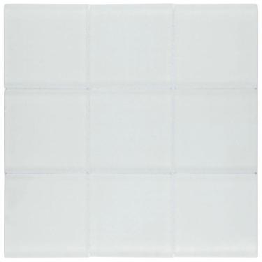 Imagem de Kit 1m² Pastilha de Vidro Patchwork 30cm X 30cm Branco Matte