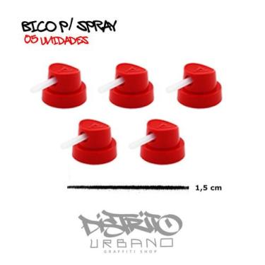 Imagem de Bicos para Spray 5 unid. Cap Needle Rojo 1,5cm Graffiti, Pintura Autom