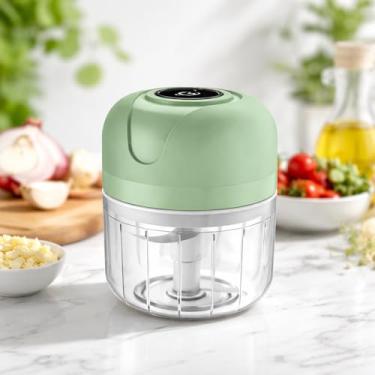 Imagem de Processador de alimentos elétrico, mini moedor de carne portátil, recarregável via USB, 250ml, adequado para carnes e vegetais.(Aleatório)