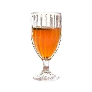 Imagem de Taça de vidro listrada vertical, 325 ml, copos de haste em relevo transparente para suco, bebida, coquetel, vinho, champanhe