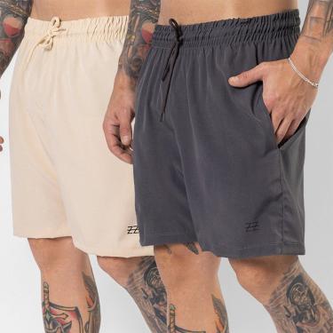 Imagem de Kit 2 Bermudas Masculinas Academia Treino Shorts Elástico Luzzoo-Masculino