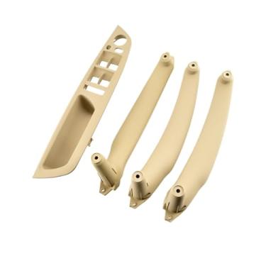 Imagem de 4 pçs kit lhd rhd motorista interno interruptor da janela da porta braço capa puxar alça substituição Compatível com bmw x5 x6 e70 e71 e72 2007-2013(Beige 4Pcs LHD)