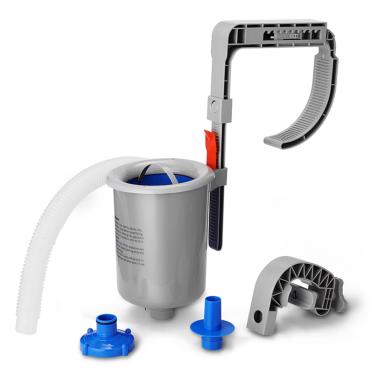 Imagem de Skimmer de Superfície Piscina Automático em Parede Limpador Piscinas Aéreas que Atrai Detritos Flutuantes Coletor Lixo com Balde Recuperação Purificador Separa Óleo Suporte Ajustável ABS Premium Ambie