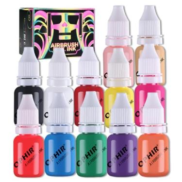 Imagem de OPHIR 12 cores de tintas para arte em unhas, tinta acrílica, esmalte/pigmentos para hobby, artesanato, pintura de couro e sapatos, pintura de estênceis de unhas de 10 ml/ferramentas de unha para garrafa