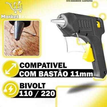 Imagem de Pistola de Cola Quente 15W Bivolt Compatível Bastão 11 mm Aquecimento 