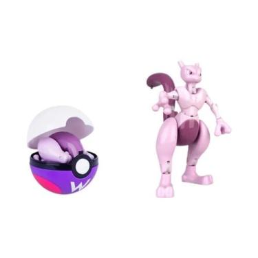 Imagem de Figuras De Anime Pokémon Pikachu Eevee Mewtwo Greninja Pokeball Modelo