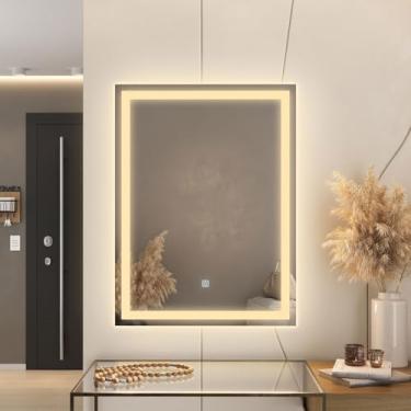 Imagem de Espelho LED 3 Cores Banheiro Dual Touch c/Desembaçador 110V/220V (80Cm x 60 Cm)