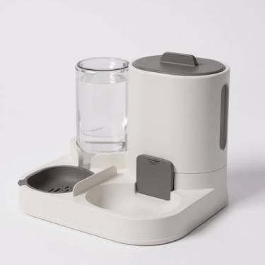 Imagem de Bebedouro e Comedouro Automático 2 em 1 para Cães e Gatos | Controle de quantidade Filtro 3 Etapas(Cinza e Branca)