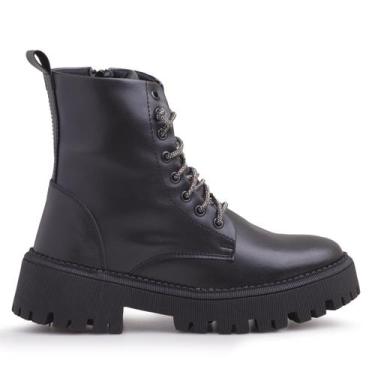 Imagem de Coturno LeRUCHEL Feminino Tratorado com Strass Preto, 37