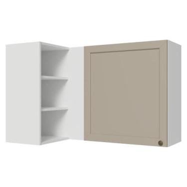 Imagem de Armário Aéreo de Canto Para Linha 60 cm de Profundidade Branco/Crema V