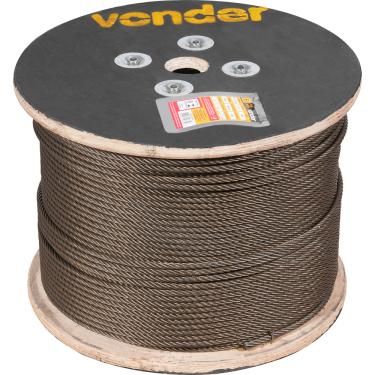 Imagem de Cabo de Aço Polido AF 9,53mm 3/8" 6X19S com 500m - Vonder