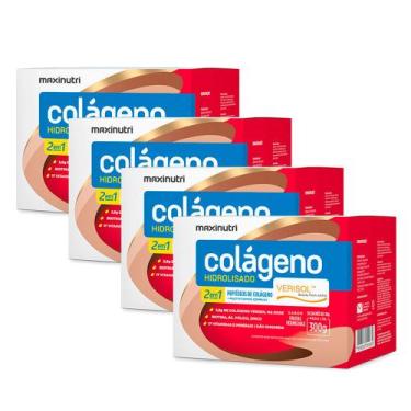 Imagem de Kit 04 Colágenos Em Pó Verisol 30 Sachês Frutas Vermelhas - Maxinutri